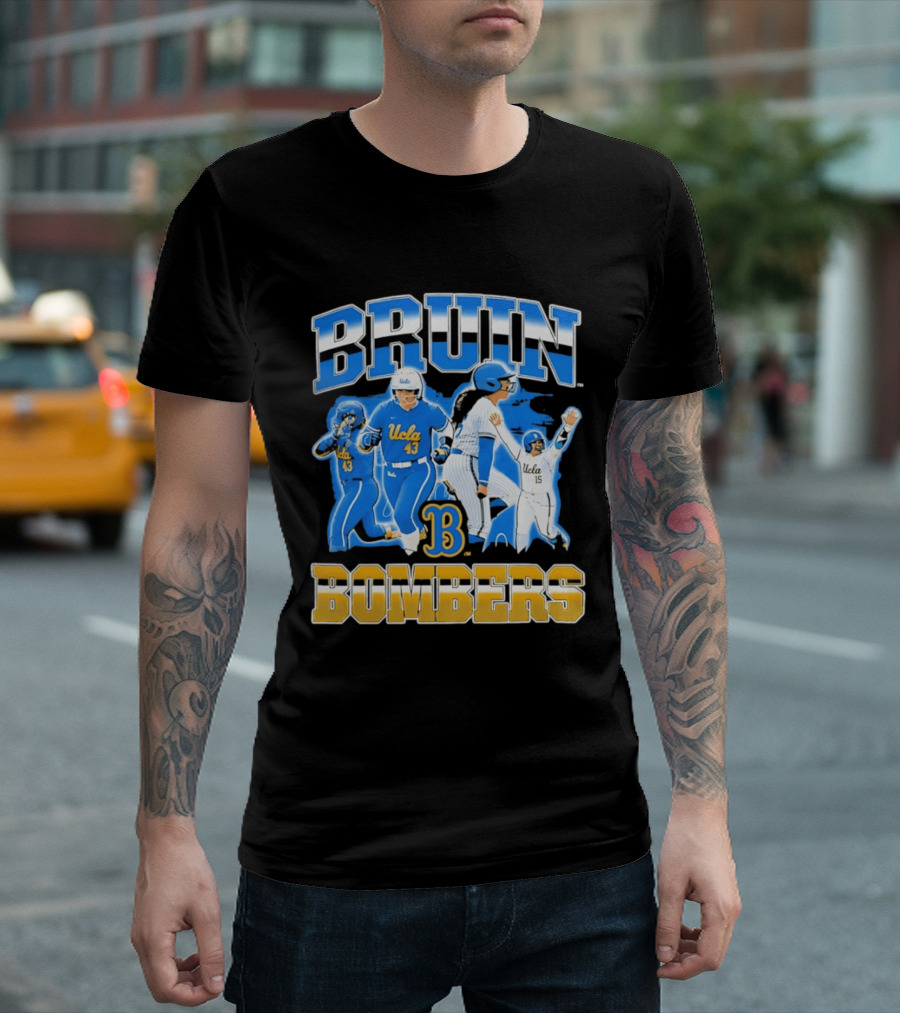 UCLA Bruin Bombers Softball Players Collage T-Shirt