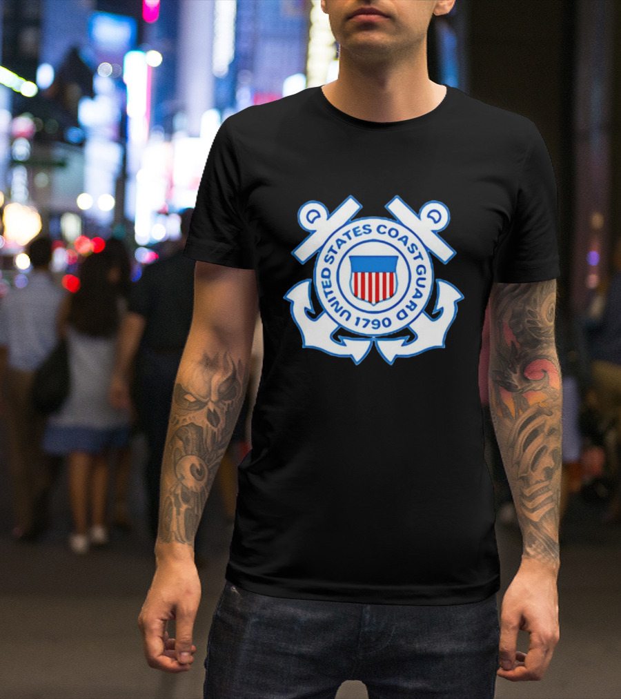United States Coast Guard Emblem 1790 USCG Anchors Insignia T-Shirt