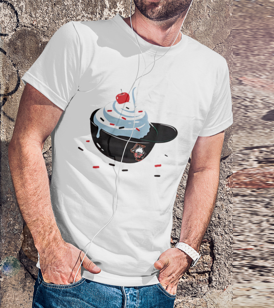 Baseballism Ice Cream Helmet Sundae With Cherry Baseball T-Shirt