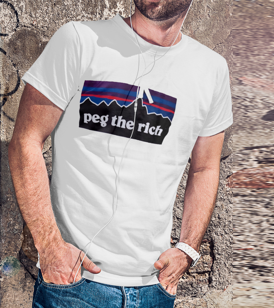 Peg The Rich Satire Mountain Peaks T-Shirt