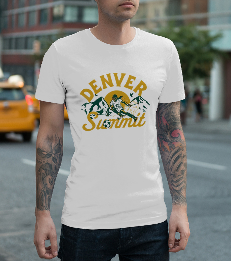 Denver Summit Number 25 Skiing Down Mountain Soccer T-Shirt