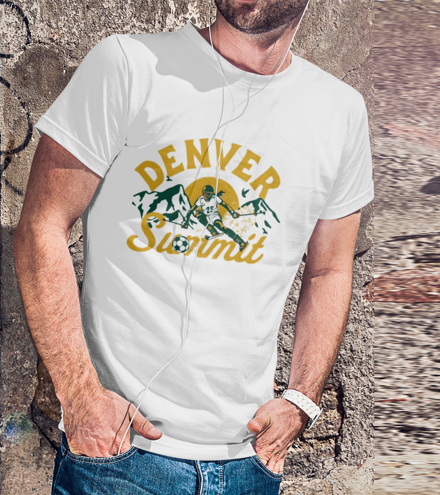 Denver Summit Number 25 Skiing Down Mountain Soccer T-Shirt