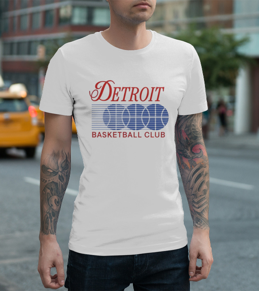 Detroit Basketball Club Basketball Silhouette Stripes T-Shirt