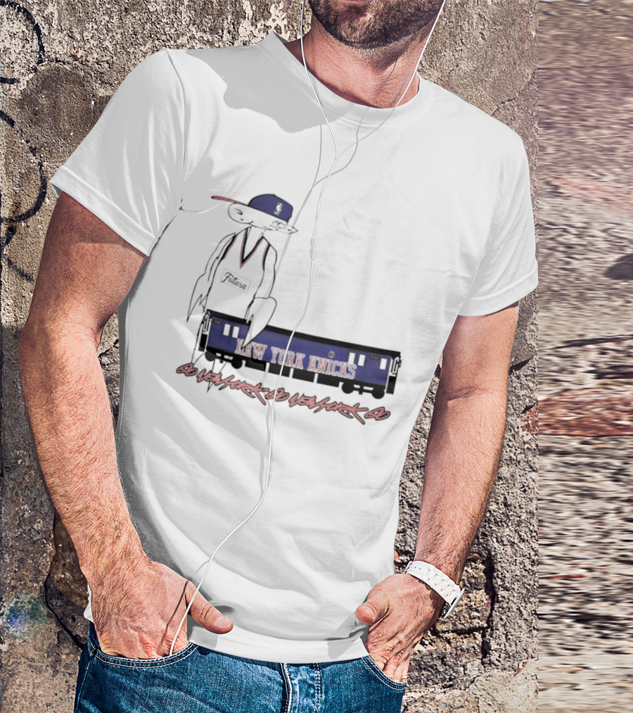 Futura New York Knicks Go New York Go Subway Train Basketball T-Shirt