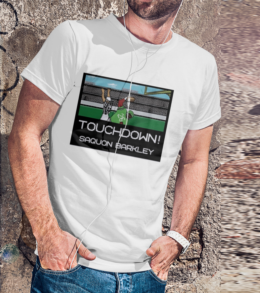 Touchdown Saquon Barkley Pixel Philadelphia Eagles T-Shirt