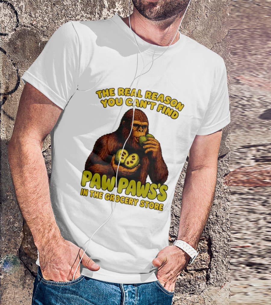 Pawpaw Fruit Mystery Sasquatch Eating Pawpaws In Grocery Store T-Shirt