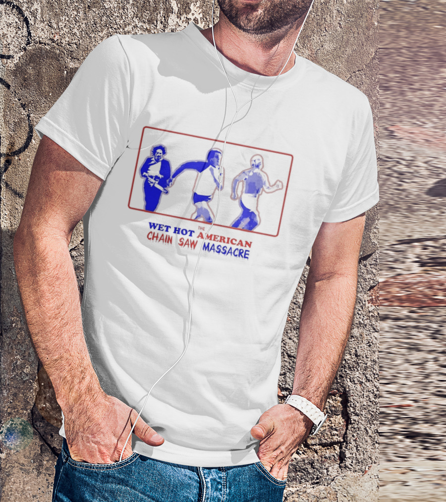Wet Hot American Chain Saw Massacre Silhouettes Dance Comedy Horror Mashup T-Shirt