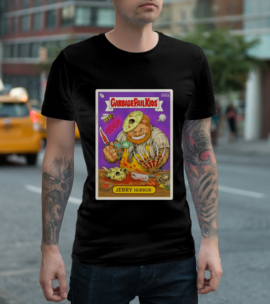 Garbage Pail Kids 666a Jerry Horror Redrum Trading Card T-Shirt