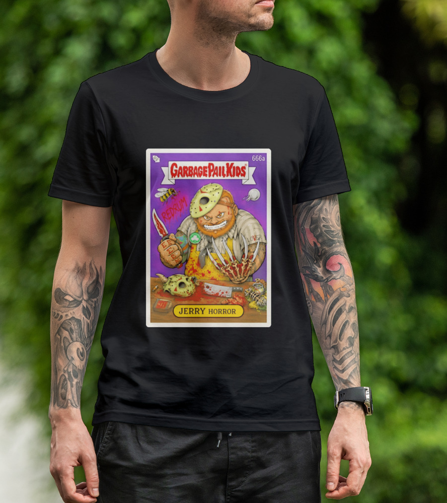 Garbage Pail Kids 666a Jerry Horror Redrum Trading Card T-Shirt