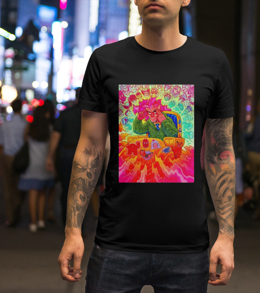 Professor X Dazzler World Tour X Men Collage Psychedelic Comic Art Marvel Characters T-Shirt