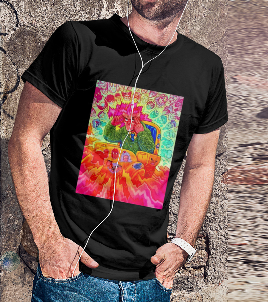 Professor X Dazzler World Tour X Men Collage Psychedelic Comic Art Marvel Characters T-Shirt