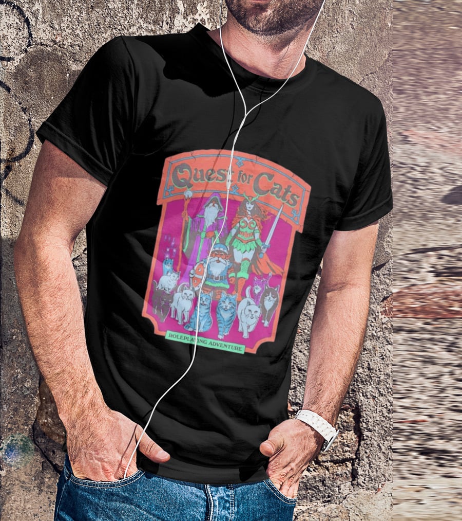 Quest For Cats Fantasy Roleplaying Adventure Mage Warriors And Cats T-Shirt
