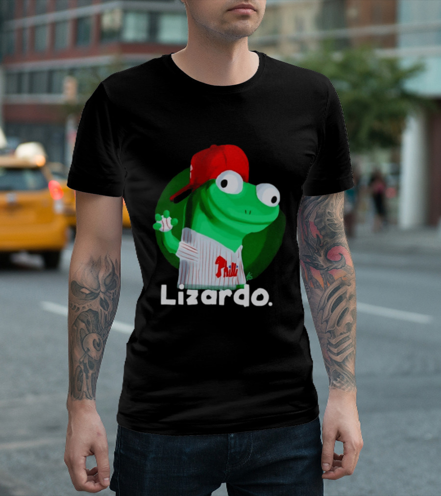 Lizardo Philadelphia Phillies Baseball Philli Red Cap Cartoon T-Shirt