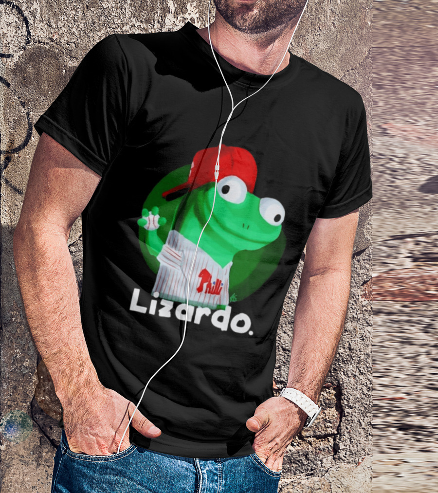Lizardo Philadelphia Phillies Baseball Philli Red Cap Cartoon T-Shirt