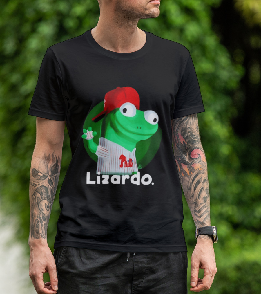 Lizardo Philadelphia Phillies Baseball Philli Red Cap Cartoon T-Shirt