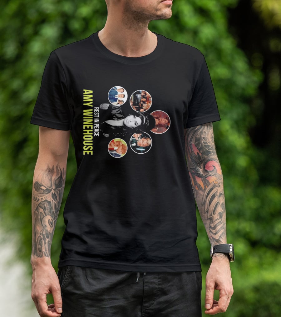 Rest In Peace Amy Winehouse Iconic Collage T-Shirt