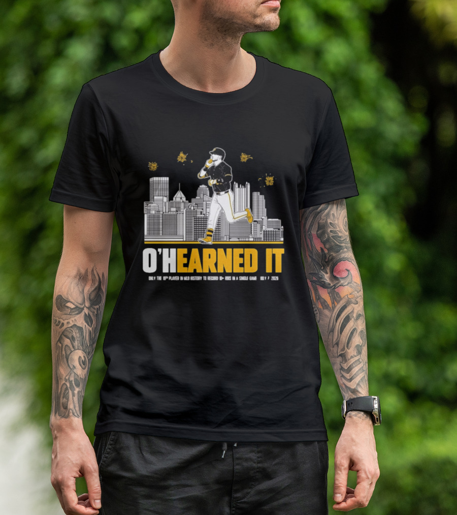 Ryan Ohearn Pittsburgh Pirates 10 RBI Game Ohearned It July 7 2026 MLB Skyline T-Shirt