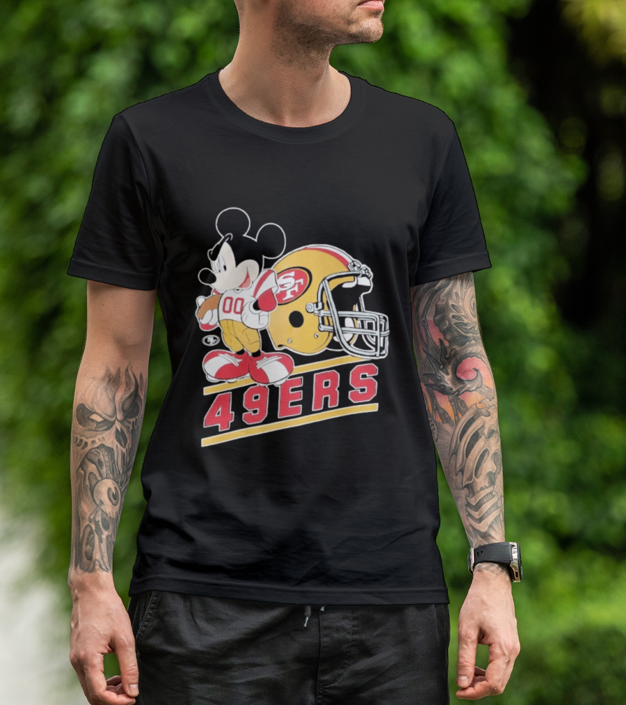 Mickey Mouse With San Francisco 49ers Helmet Football 49ers T-Shirt