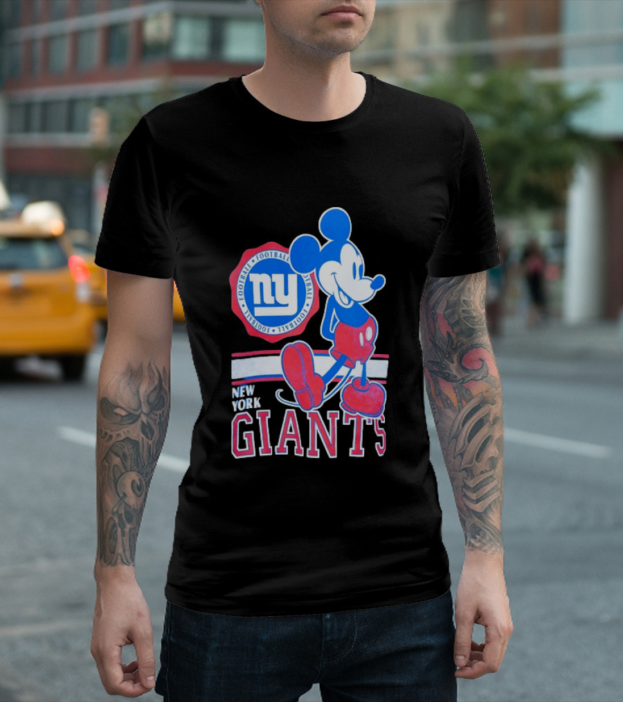 Mickey Mouse New York Giants Football NY Sports Fan T-Shirt