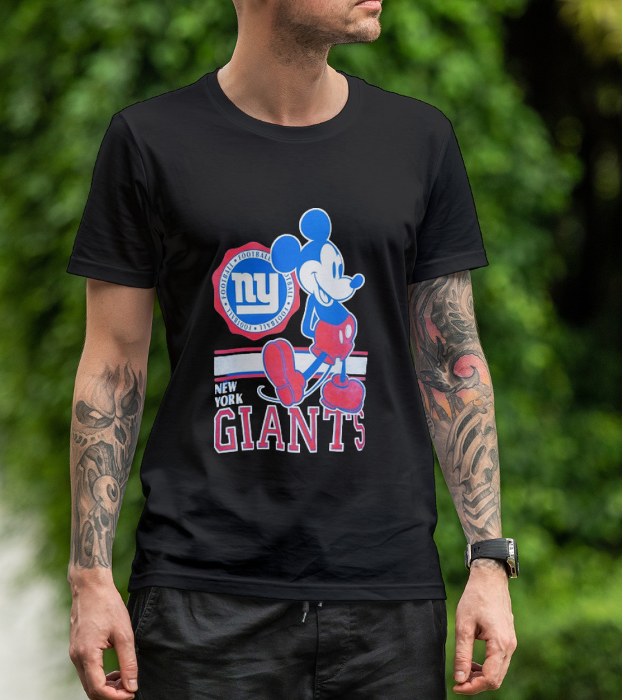 Mickey Mouse New York Giants Football NY Sports Fan T-Shirt