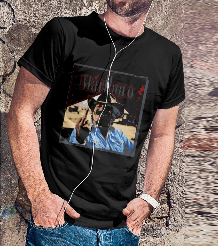 Marlboro Cowboy Middle Finger Cigar Tom Selleck Attitude T-Shirt