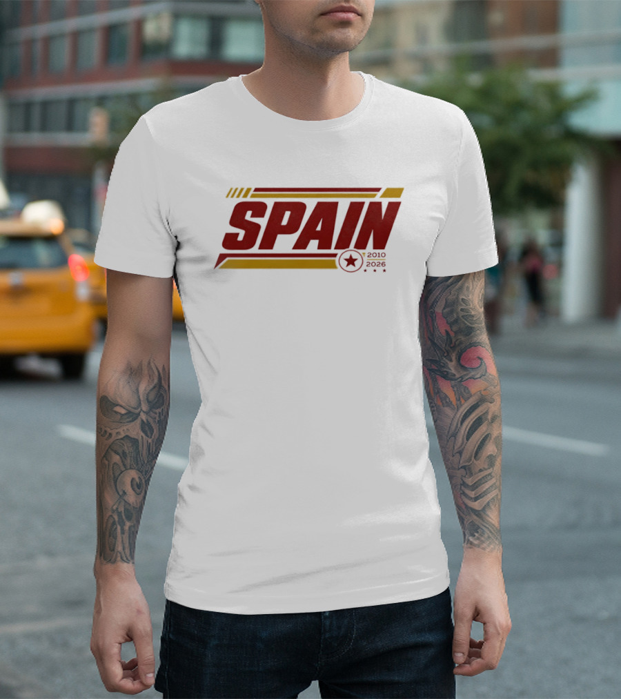 Spain 2010 2026 Sports Football Star T-Shirt
