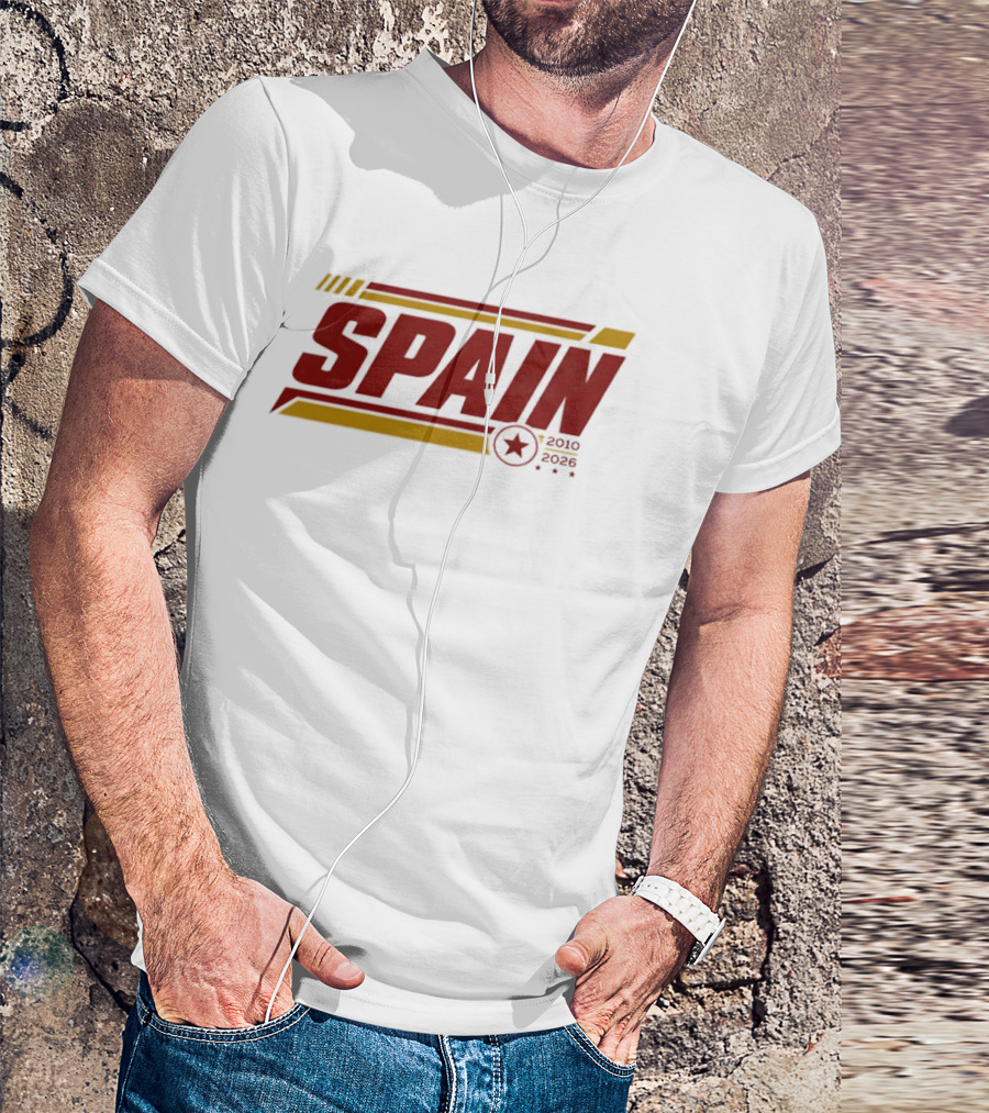 Spain 2010 2026 Sports Football Star T-Shirt