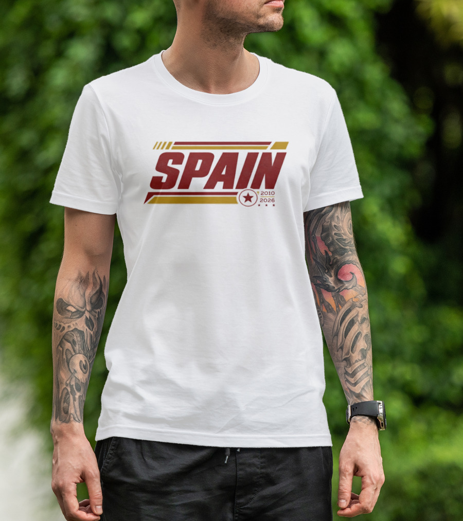 Spain 2010 2026 Sports Football Star T-Shirt