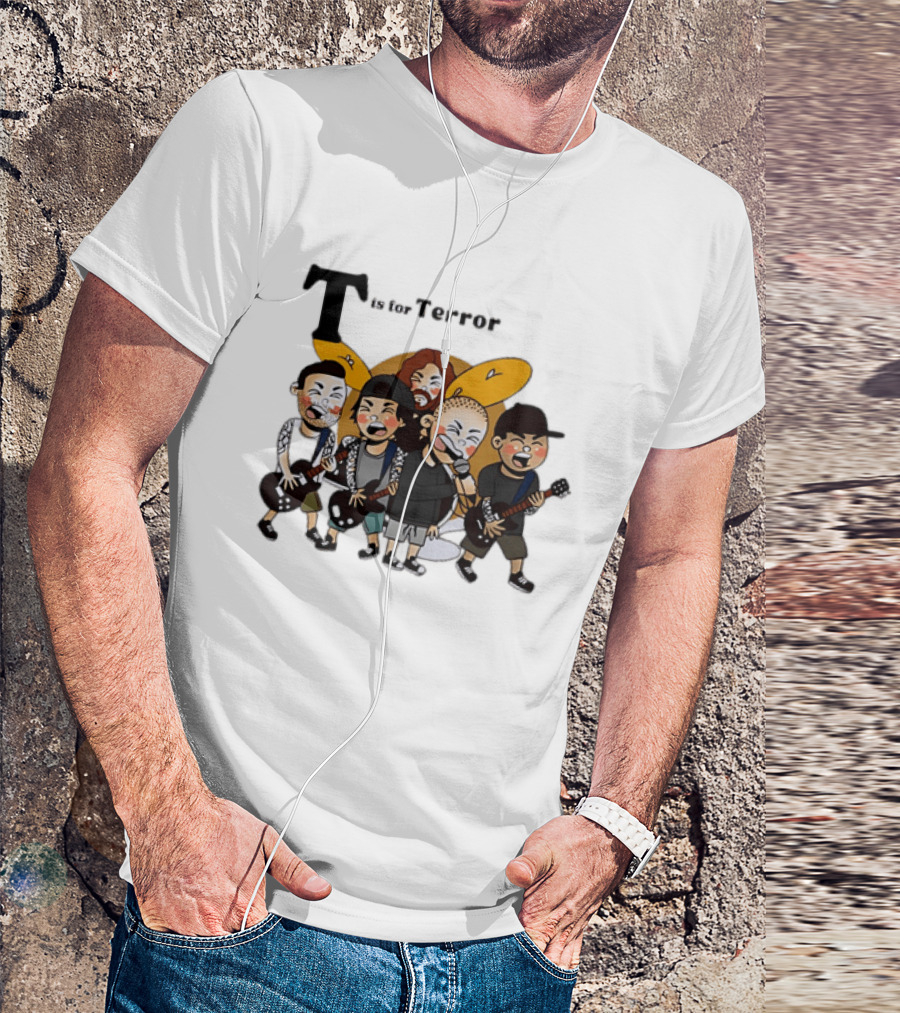 T Is For Terror Cartoon Punk Rock Band Music T-Shirt