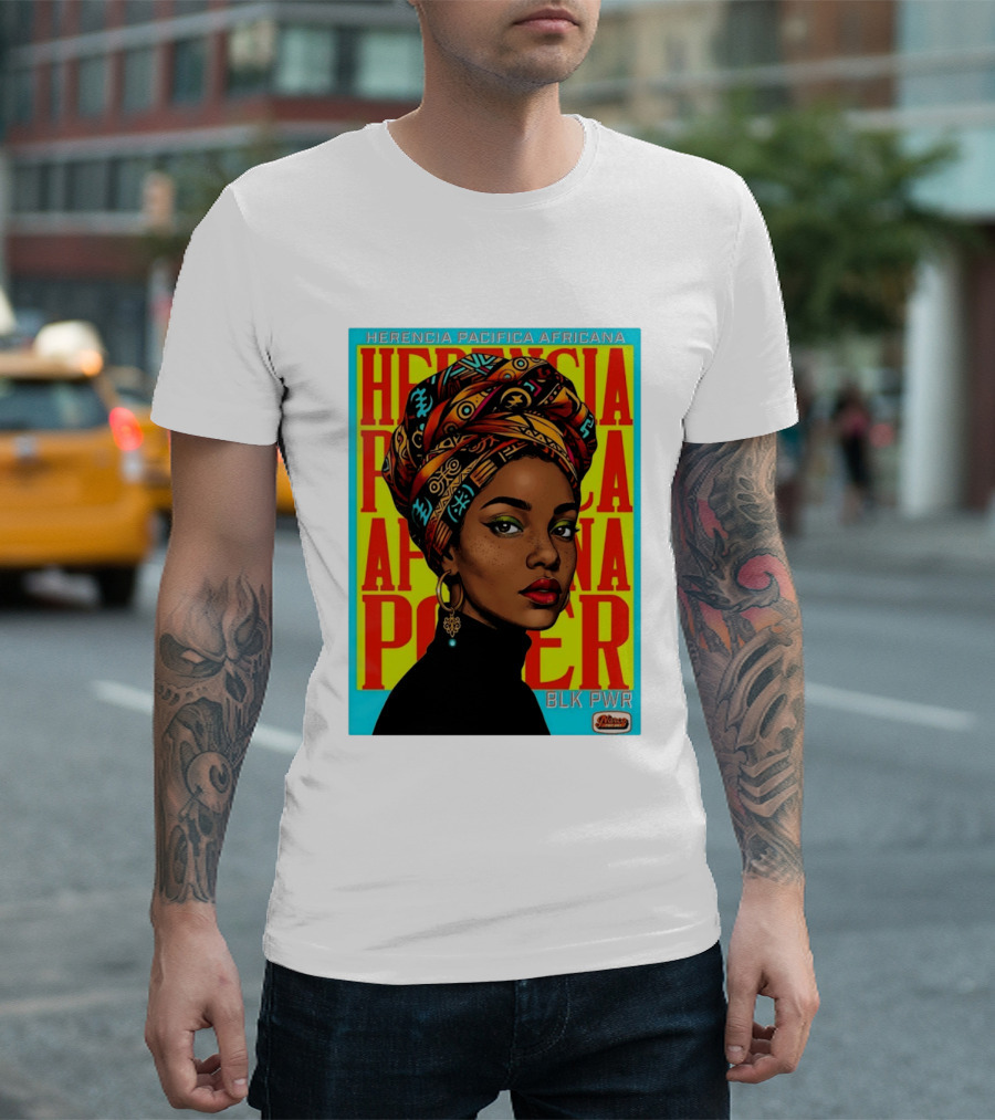 Herencia Pacifica Africana Power Blk Pwr Narez Wear T-Shirt