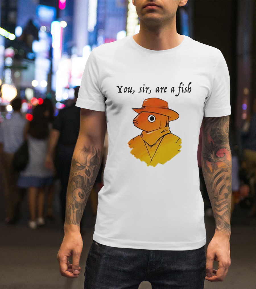 You Sir Are A Fish Cowboy Western Hat And Scarf T-Shirt