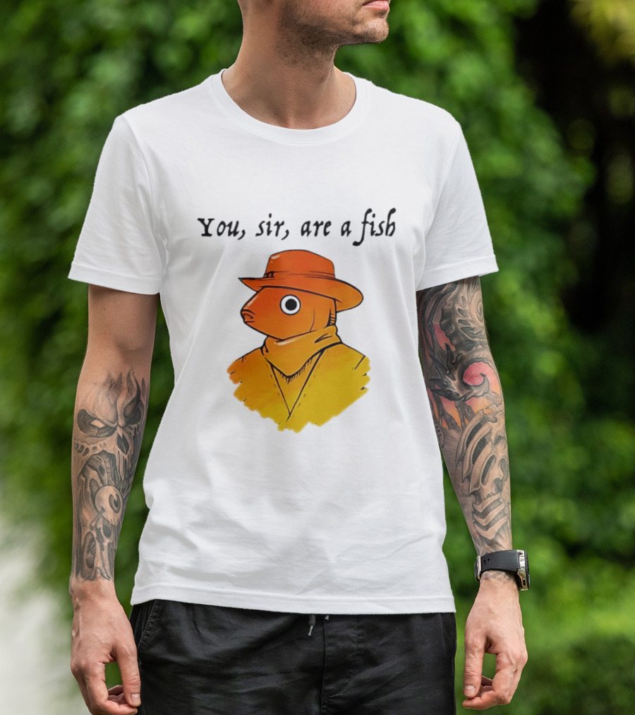 You Sir Are A Fish Cowboy Western Hat And Scarf T-Shirt