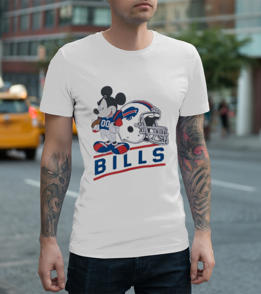 Mickey Mouse Buffalo Bills 00 Jersey Football Helmet T-Shirt