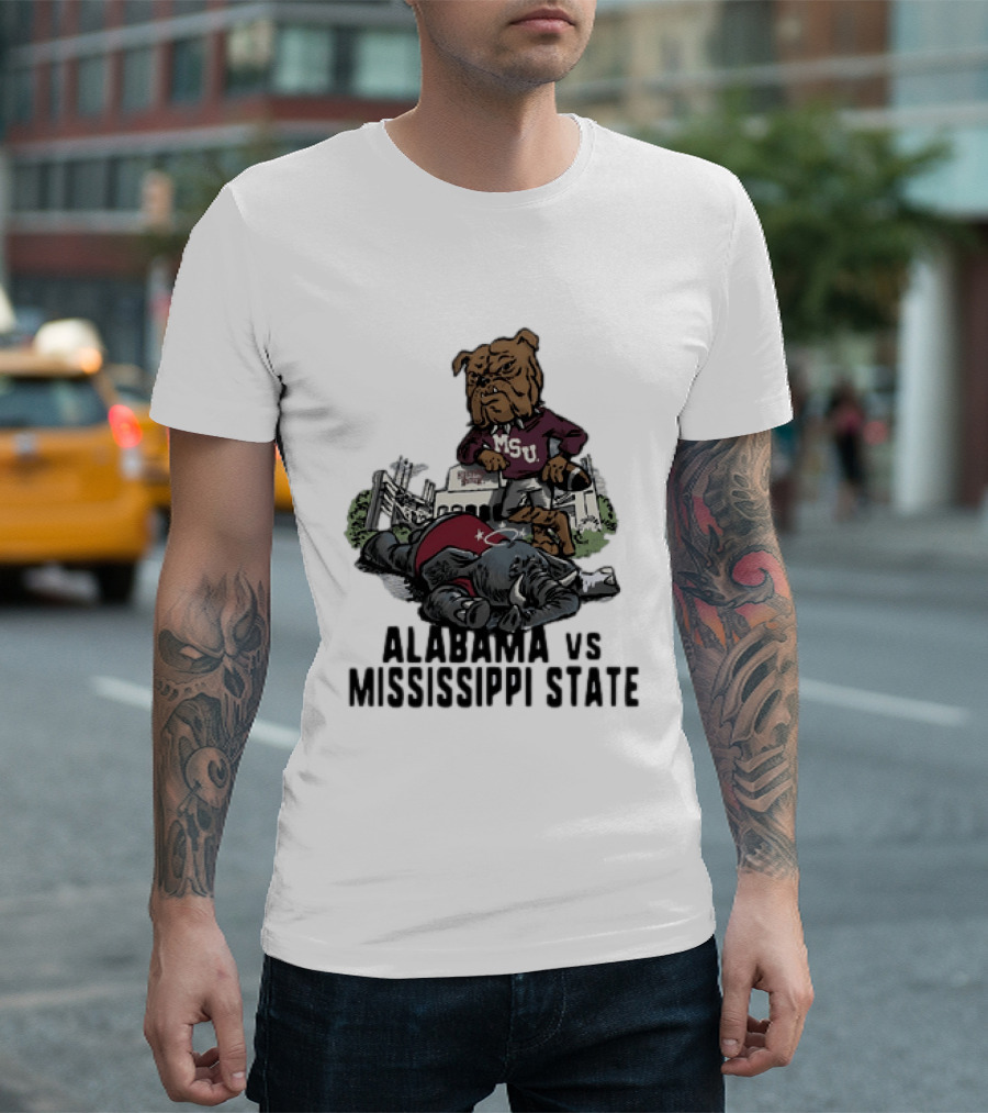 Alabama Vs Mississippi State Bulldogs Football Rivalry Game Day T-Shirt