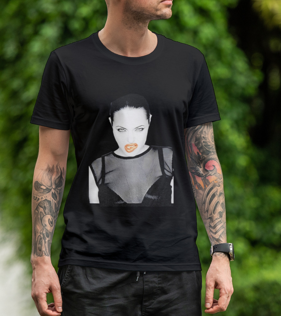 Angelina Jolie Black And White Pop Culture Fashion T-Shirt