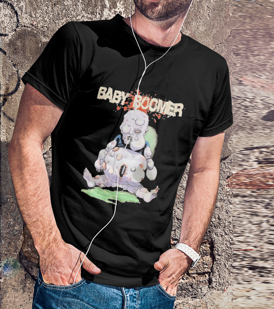 Baby Boomer Zombie Mutant Infant Horror Creepy Cartoon Character Rugged T-Shirt