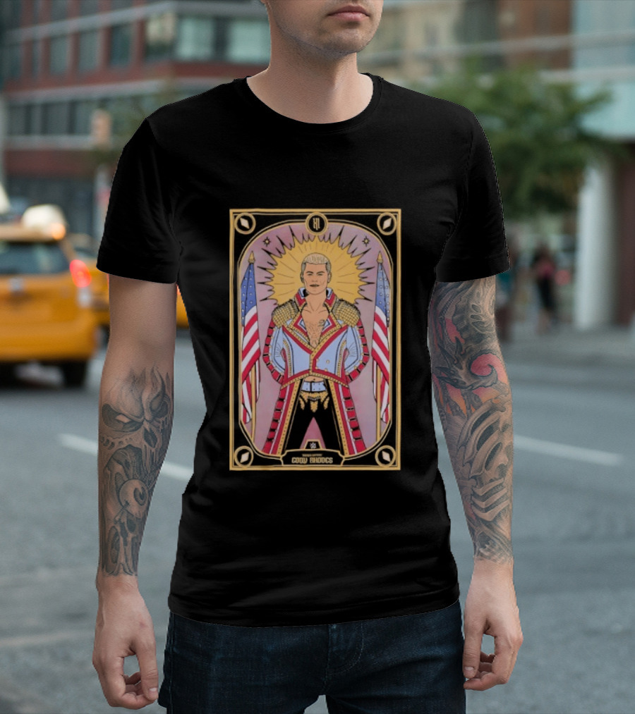 Cody Rhodes WWE Tarot Card With American Flags And Sunburst T-Shirt