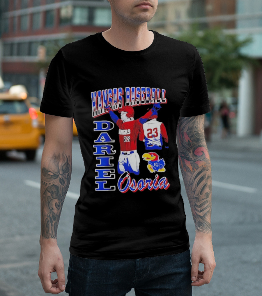 Kansas Baseball Dariel Osoria 23 KU Jayhawks T-Shirt
