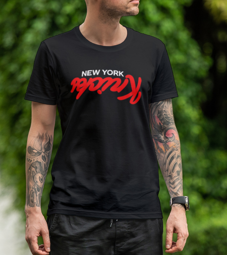 New York Knicks NBA Basketball Retro Red Script T-Shirt