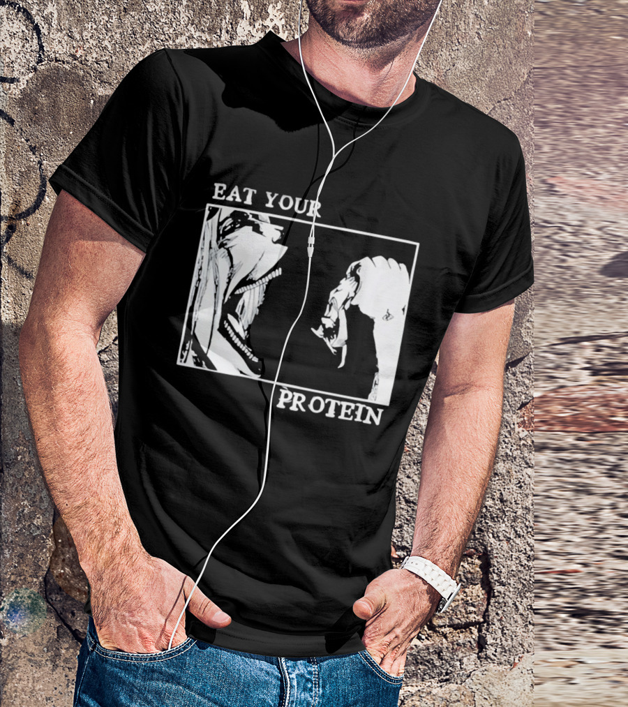 Eat Your Protein Beast Devouring Prey Fierce Motivation T-Shirt