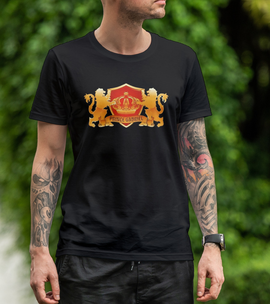 Prince Gabriel Regal Crown Emblem With Golden Lions T-Shirt