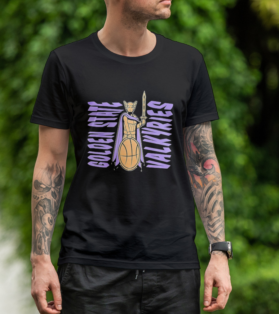 Golden State Valkyries Basketball WNBA Warrior Shield Sword T-Shirt