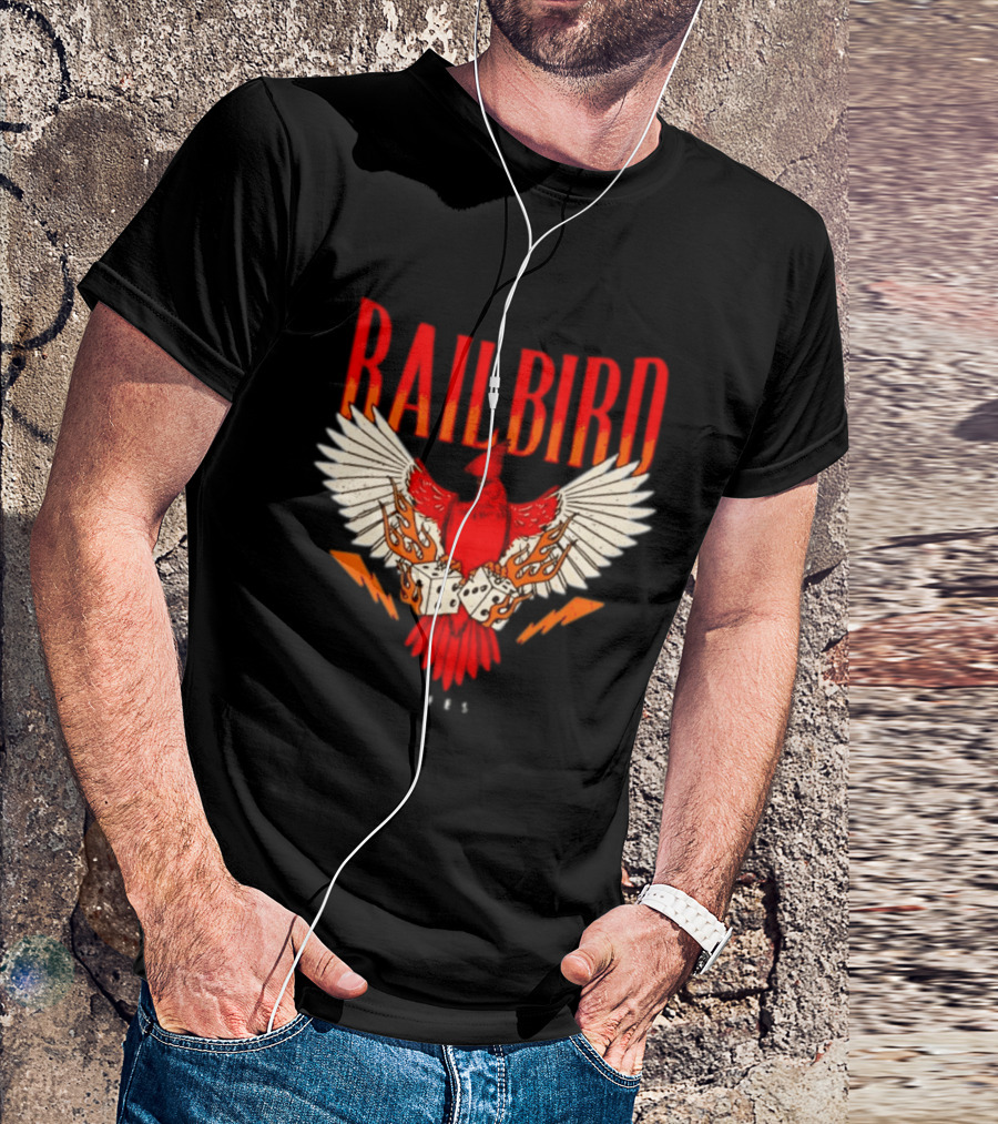 Railbird Festival 063 Red Winged Dice Bird With Flames T-Shirt