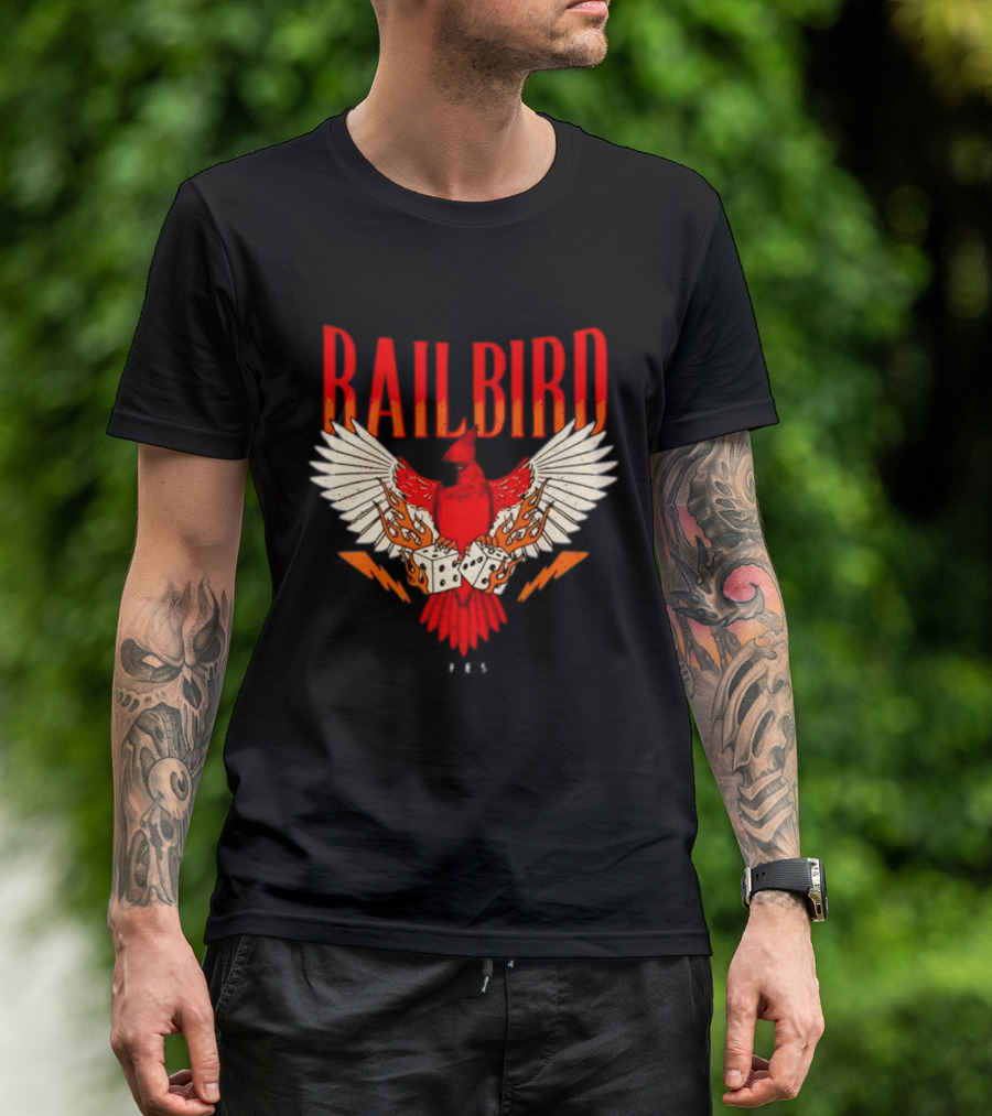 Railbird Festival 063 Red Winged Dice Bird With Flames T-Shirt