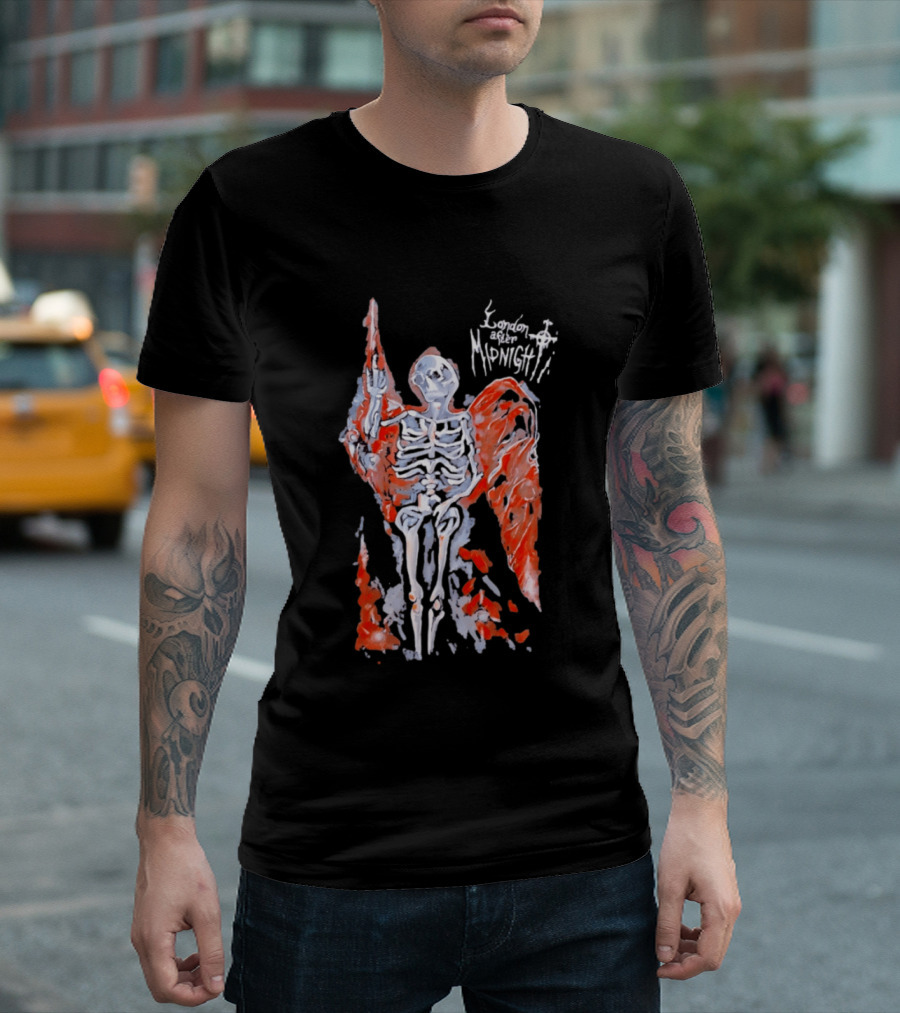 London After Midnight Skeleton Angel Gothic Band Winged Skeleton T-Shirt
