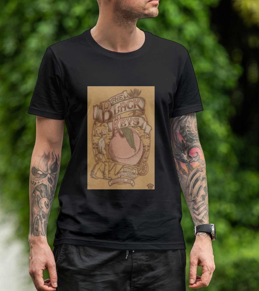 The Black Keys Omaha NE July 20 2026 Peach Cart Astro Amphitheater T-Shirt