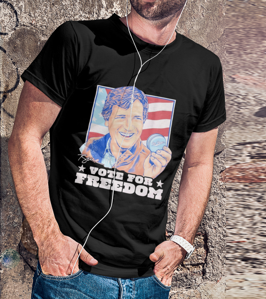 Tucker Carlson Old Row Vote For Freedom America Flag T-Shirt