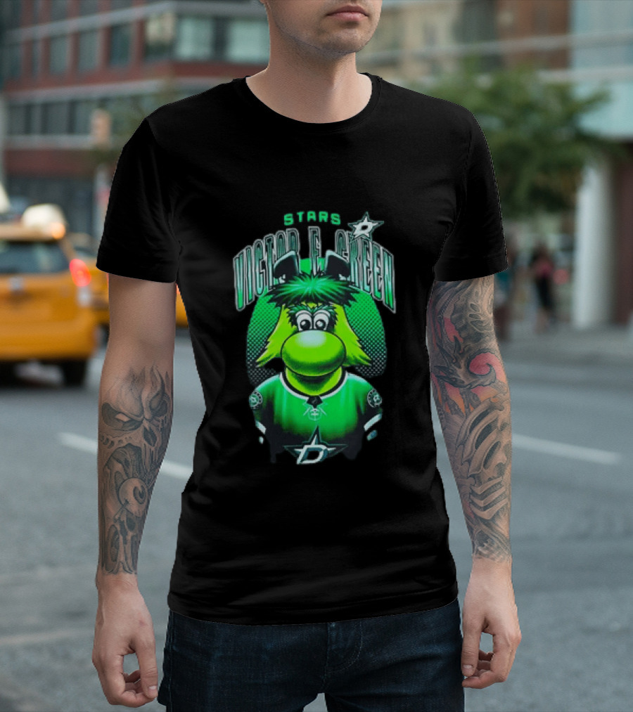 Dallas Stars Victor E Green Mascot NHL Fan Gear T-Shirt