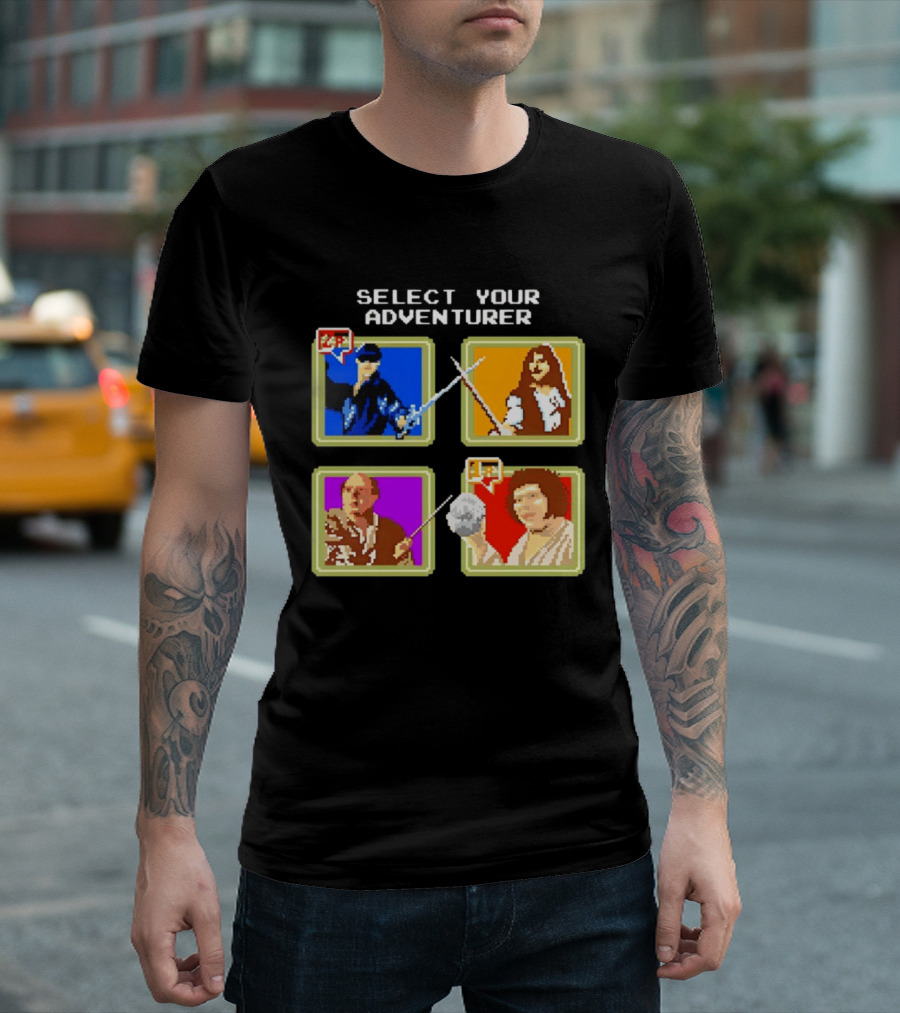 Select Your Adventurer Westley Inigo Montoya Vizzini Fezzik The Princess Bride Pixel T-Shirt