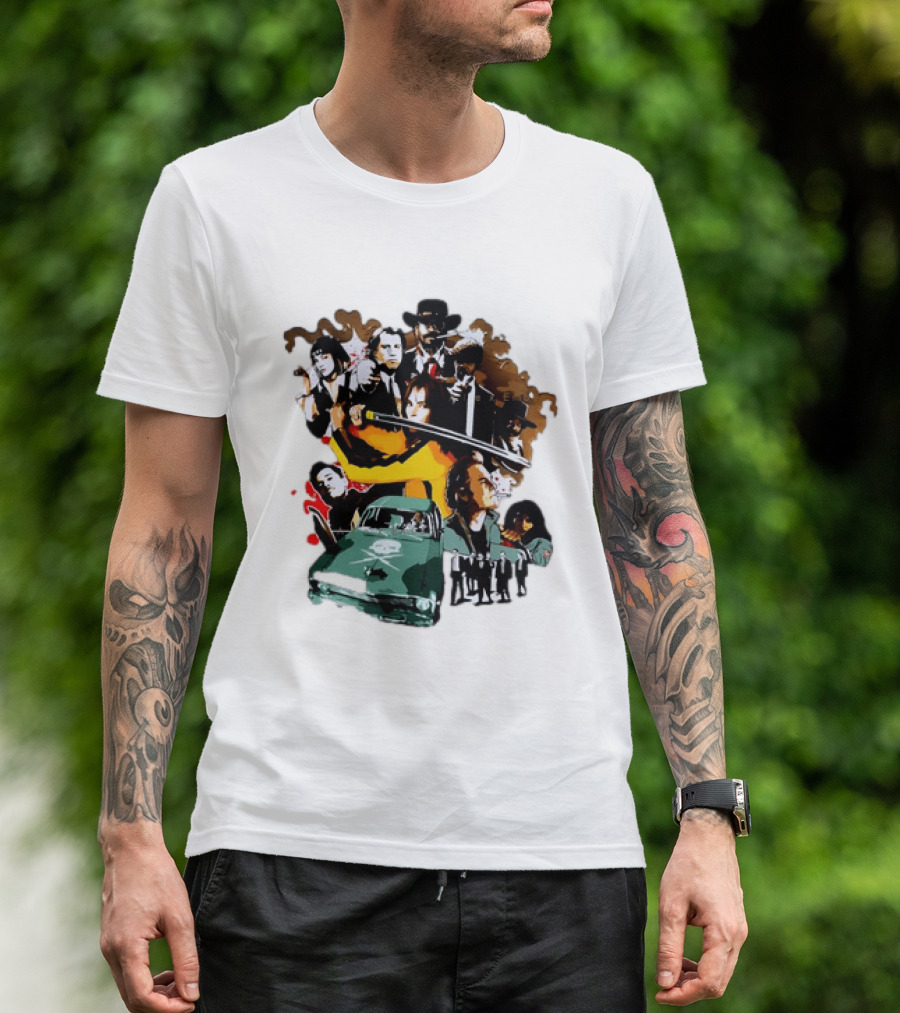 Alex Ember Pulp Fiction Quentin Tarantino Movie Characters Samurai Sword Car T-Shirt